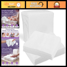 200 Count Disposable Dry Wipes - Soft Washcloths for Adults Babies, Unscented,
