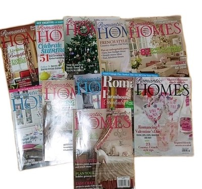 ROMANTIC HOMES MAGAZINE: Lot of Eleven(11): Vintage