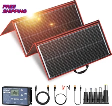 DOKIO 300W 18V Portable Solar Panel Kit Folding Solar Charger with 2 USB Output