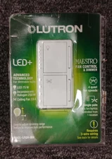 Lutron MACL-LFQH-WH Maestro Fan Control and Light Dimmer - White, OBN, P1