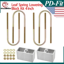 New Universal Leaf Spring Lowering Block Kit 4" Drop With U-Bolts & Hardware USA