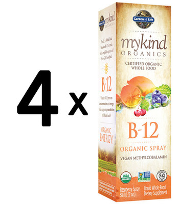 4 x Garden of Life Mykind Organics B-12 Organic Spray, (279,96 EUR/kg)