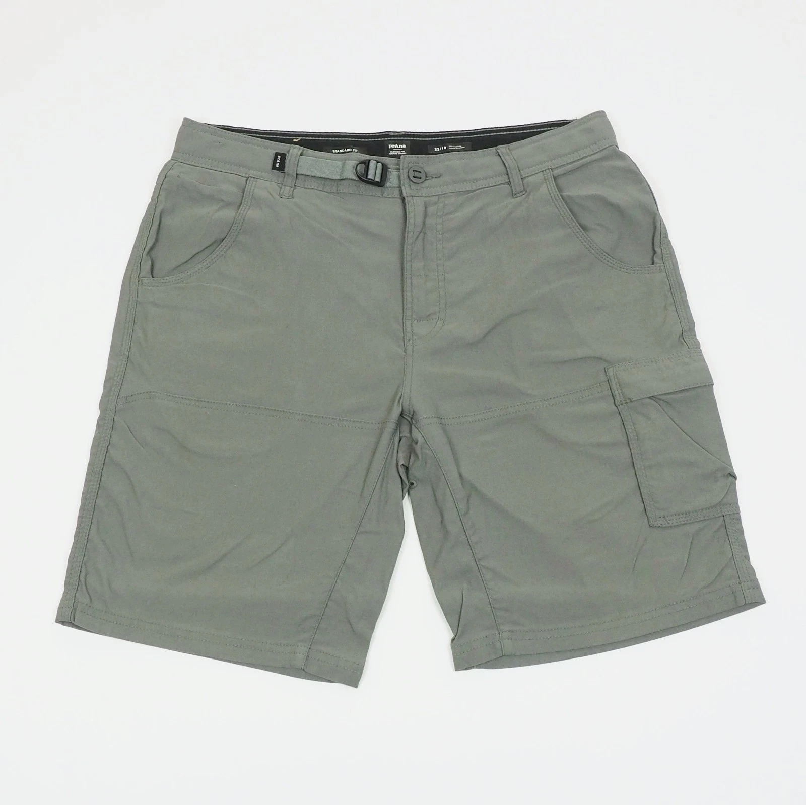 Prana Stretch Zion II Cargo Shorts Mens 33 Gray Nylon Blend Outdoor Hiking Tech