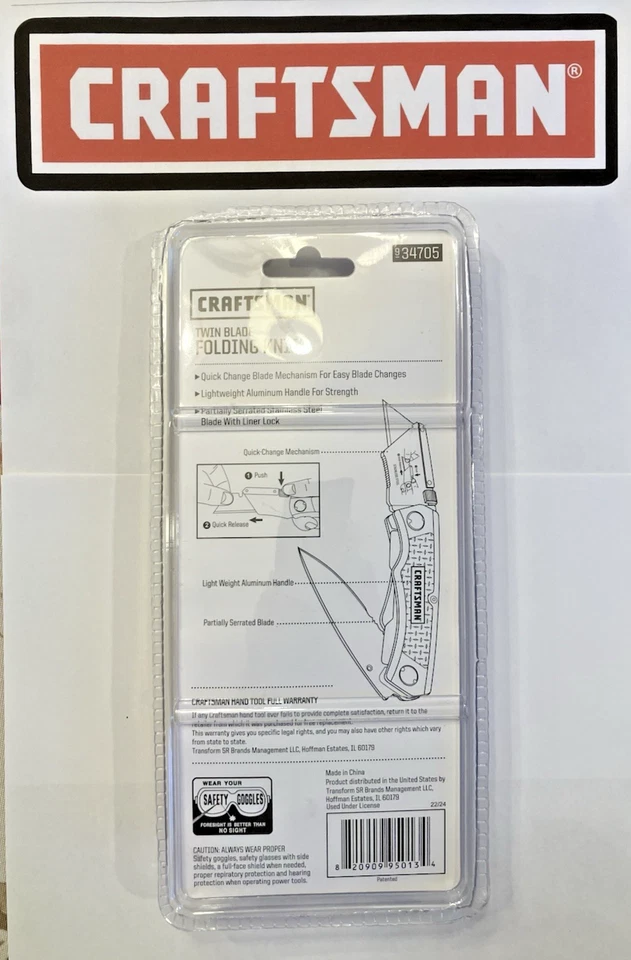 CRAFTSMAN 34705 Twin Blade Folding Utility Knife  Red - Image 2 of 4