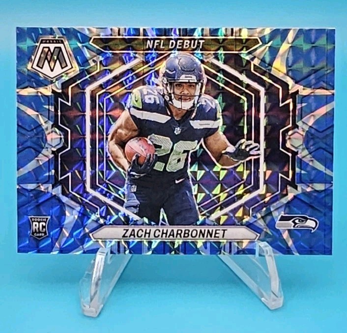 Zach Charbonnet Panini Mosaic NFL Debut #ND11 Blue Reactive