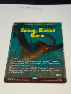 Magic the Gathering MTG Smaug Wicked Worm x1 Borderless Book Card NM/M