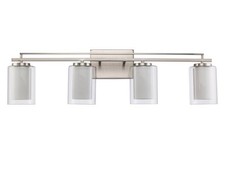 Lisbon 32 in. 4-Light Brushed Nickel Bathroom Vanity Light