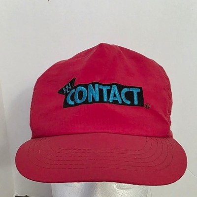 3-2-1 Contact Vintage PBS Promo Hat OSFA Red Nylon Snapback Baseball Cap Mens