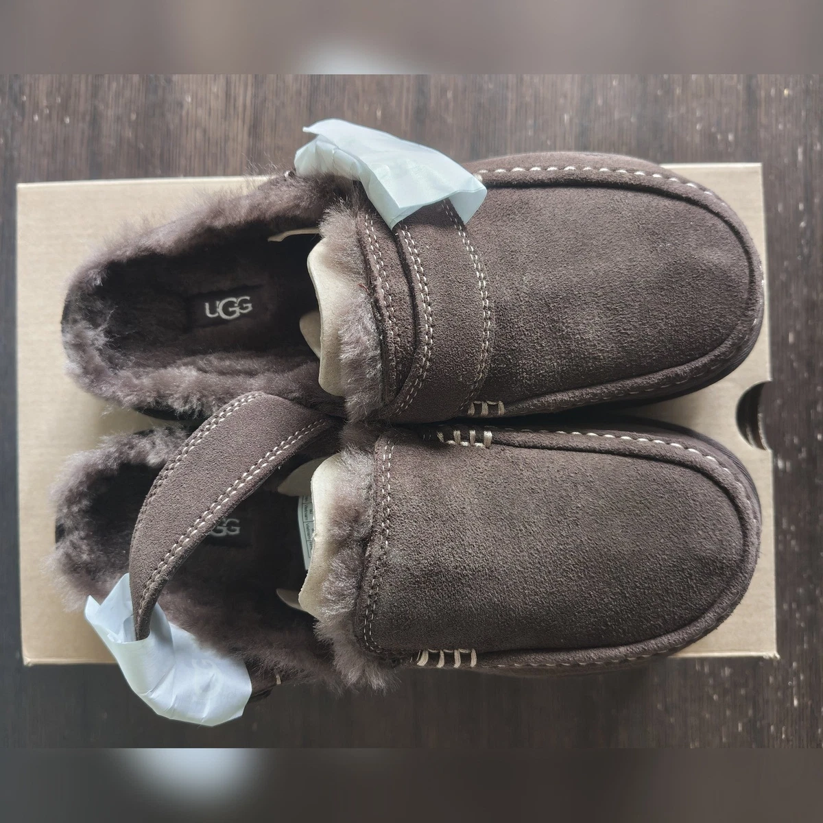 UGG Goldenstar Evelina Clog Womens UK 6 EU 39 Brown Suede Sheepskin New Boxed
