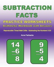 Subtraction Facts Practice Worksheets Arithmetic Workbook with Answers: Reproduc