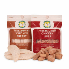Freeze Dried Chicken Breast  Liver Dog  Cat Treats 2 Pack Peach Pet