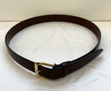 Brown Belt Women's Gold Tone Buckle Leather About 40 " 5 Holes 36/90 Made In USA