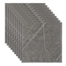 20pcs 11.8"x11.8" Peel and Stick Backsplash Marble PVC Wall Tiles, Grey/White