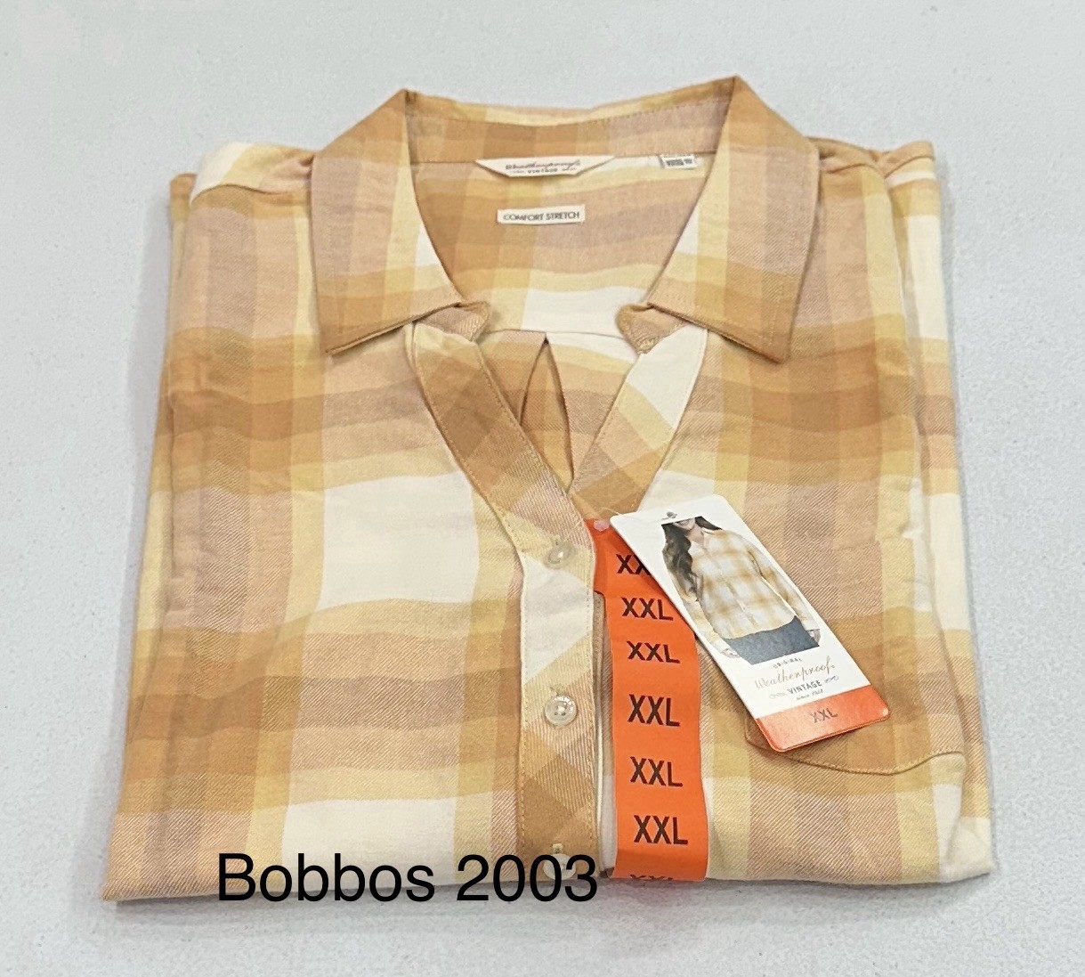 Weatherproof Vintage Women's Comfort Stretch Flannel Shirt, Yellow, Size XXL