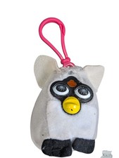 Furby Racoon Key Chain McDonald's Happy Meal Soft Toy Grey Black 2000