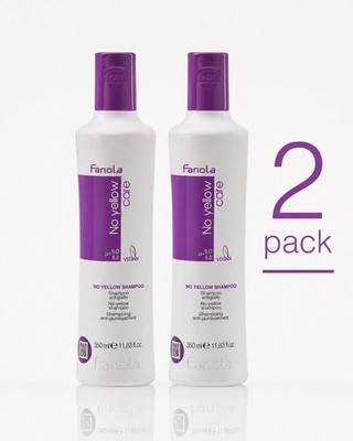 2 pack Fanola No Yellow Purple Shampoo 11.83oz | Anti-Brass Toner Violet Pigment