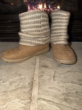 Kohl s Authentic American Heritage Boots Girls Youth Size 2 Brown Knit Top B61