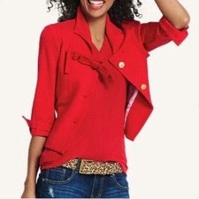 NEW Women's Cabi 3035 BEAU JACKET Red Rayon Blend Love Carol Collection Size 6