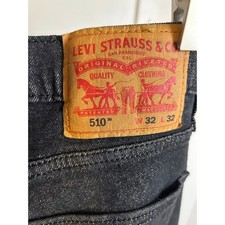 Levi Strauss  Co 510 Skinny Fit Jeans Mens 32x32 Black Dark Wash 05510-1057