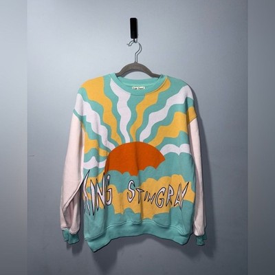 Cotton on x King Stingray Women s Colorblock Graphic Sweatshirt Medium EUC indie