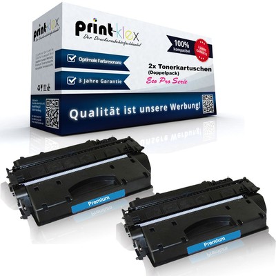 2x Kompatible Tonerkartuschen für HP LaserJet-P-2055-DN Drucker  - Eco Pro Serie