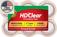 Duck HD Clear Packing Tape Refills - Rolls of Strong Heavy Duty Packing Tape