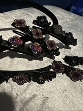 6 pc sparkling crystal braided Hair Clips