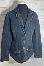 Levis Strauss Jean Jacket XL Womens Denim 3 Button Blazer Chore Coat Barn vtg.