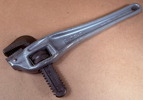 Vintage RIDGID 14" Offset Aluminum Heavy Duty Pipe Wrench Ridge Tool Co USA 14"