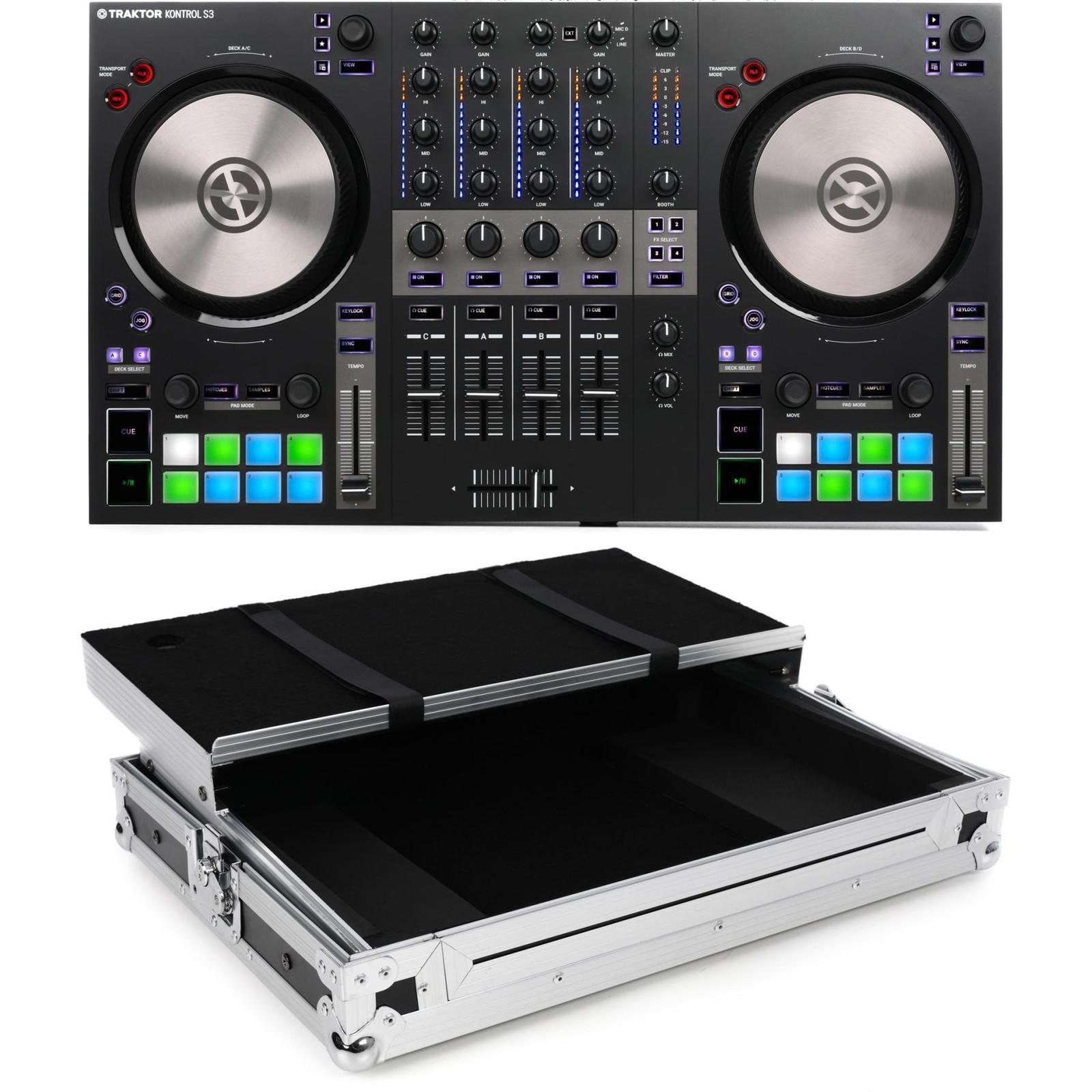 Native Instruments Traktor Kontrol S3 - 4-канальный диджейский контроллер с корпусом 110790₽