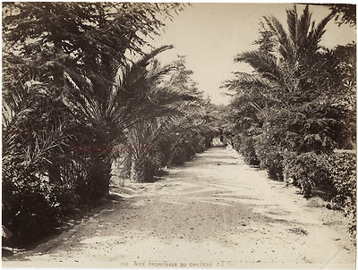 NIZZA Côte d'Azur, Promenade du Chateau Foto Giletta Vintage Albumine, ca 1875