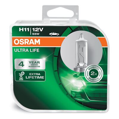 OSRAM Ultra Life H11 Auto Scheinwerfer Birne 64211ULT-HCB (Twin)