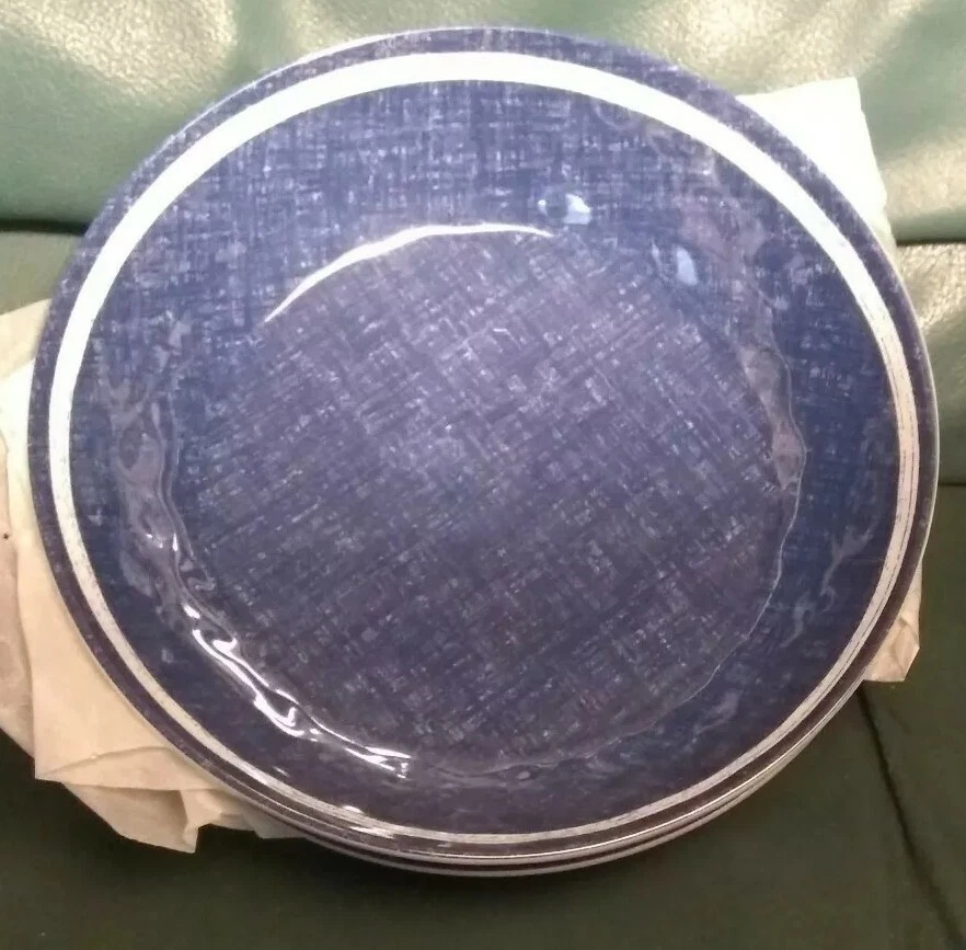 Juego de vajilla Better Home & Gardens de lino azul marino de 12 piezas Foto 3 de 4