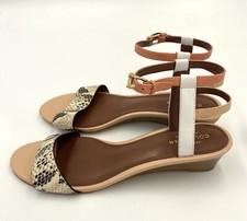 Cole Haan Women  s Ankle Strap Reptile Print Sandals Size 7.5 B