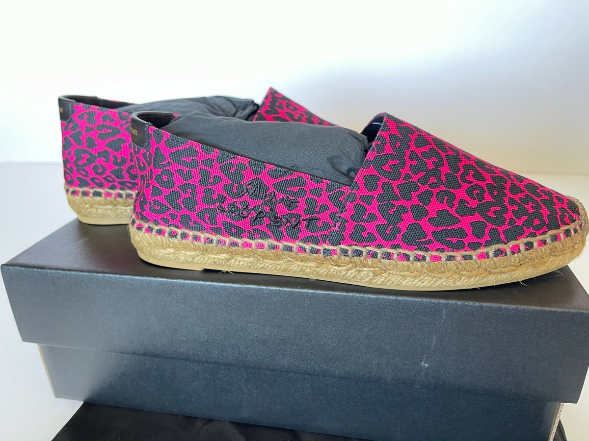 SAINT LAURENT YSL Logo Leopard-Print Espadrille Flats Eur 37  display picture 1