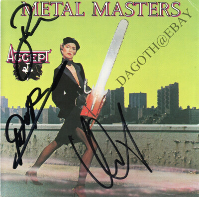 ACCEPT Udo Dirkschneider Wolf Hoffmann Peter Baltes, Balls Wall Autograph SIGNED