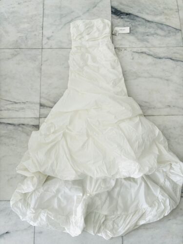 David’s Bridal Taffeta Mermaid Wedding Dress with Skirt Pickups OP1289 Sz 8 NWT - Picture 3 of 13