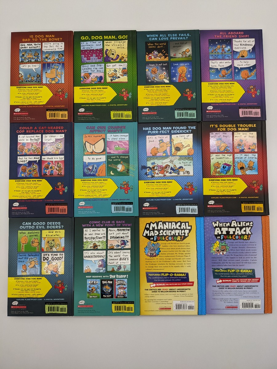 Dog Man Captain Underpants Cat Kid Comic Club Pilkey 12 Book Lot