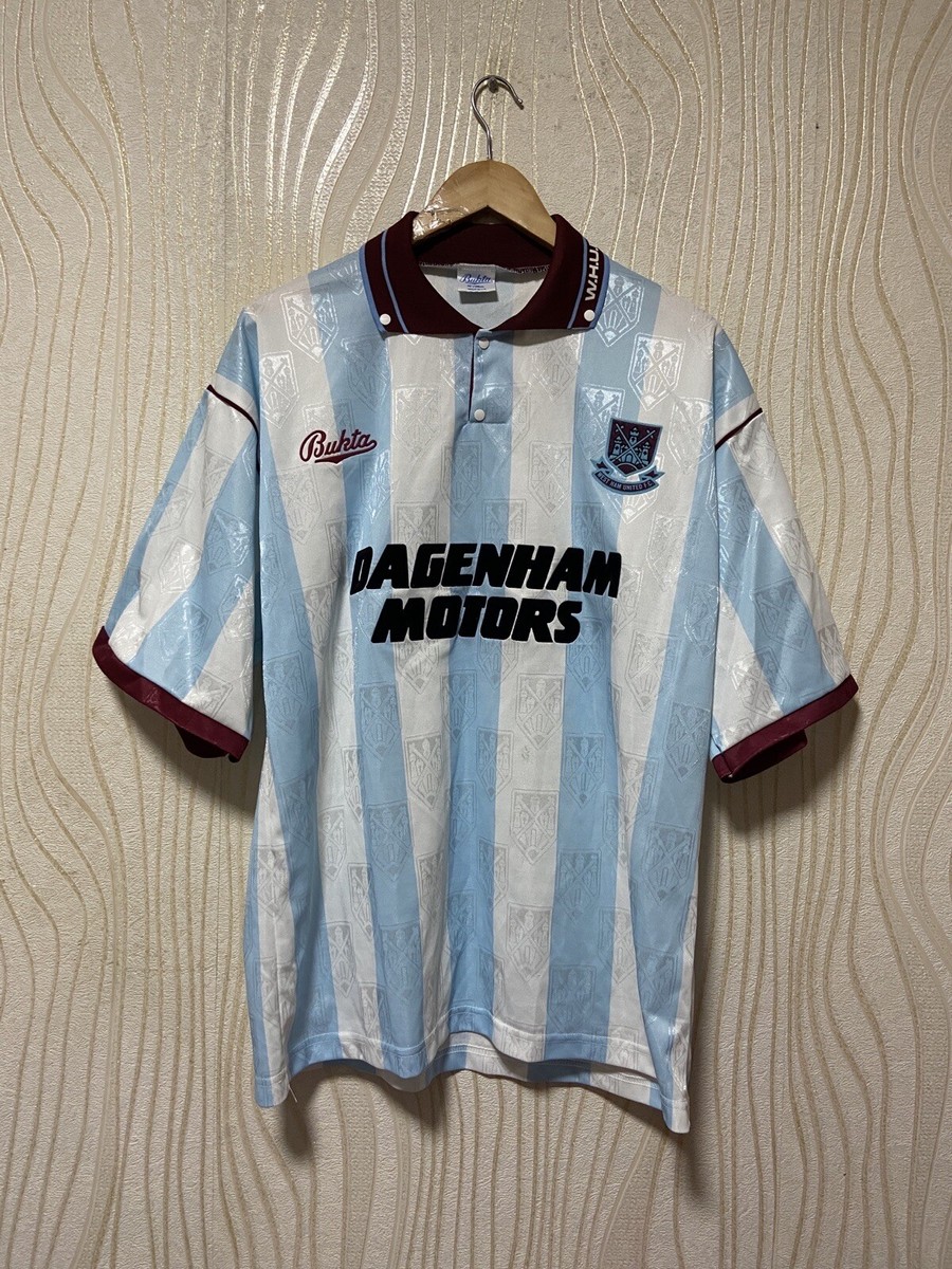 WEST HAM UNITED 1992 1993 AWAY FOOTBALL SHIRT SOCCER JERSEY BUKTA