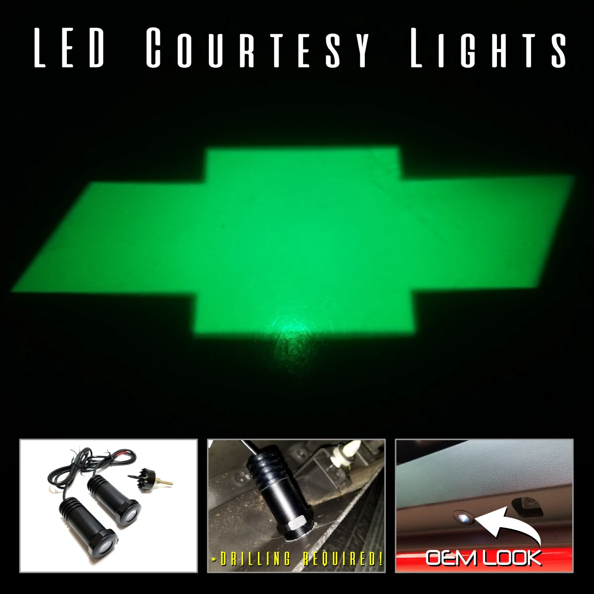 2Pc LED Courtesy Logo Door Lights Ghost Shadow Projectors