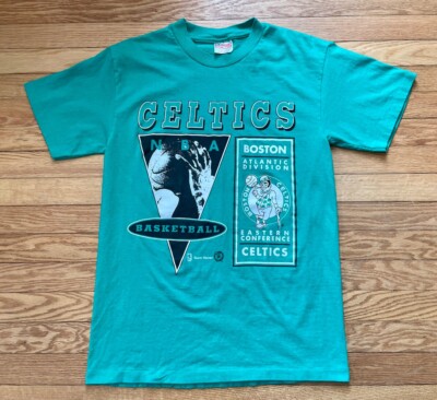 Vtg 90s Boston Celtics NBA Team Hanes Single Stitch T-Shirt Size