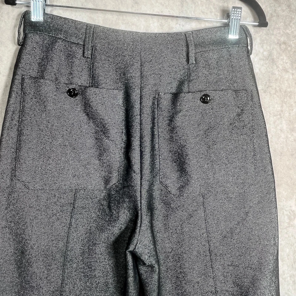 Pantalones de vestir Giorgio Armani para mujer 28 gris lana plisada frontal etiqueta negra diseñador Foto 4 de 4