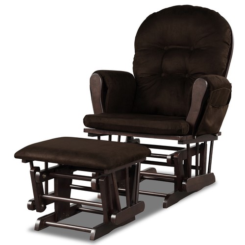 Costway Rocking Glider and Ottoman Cushion Set Wood Baby Nursery Rocker Chair - Picture 5 of 36