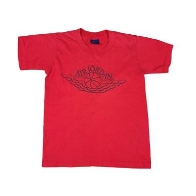 Vintage Nike Air Jordan Shirt Rings Red Size Youth Large 80's Tee