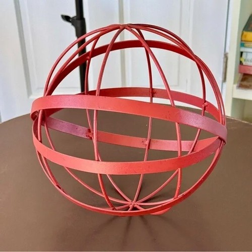 Bruening Inspired Distressed Metal Decorative Sphere Sculpture 12" - Picture 3 of 6