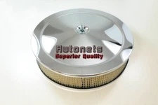 14" Round Muscle Car Chrome Air Cleaner Breather Street Hot RatRod Recessed Drop