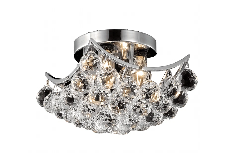 Lámpara 4-LT CORONA CRISTAL EMPOTRADO CROMO NUEVA ILUMINACIÓN ELEGANTE V9800F10C/RC Foto 2 de 3