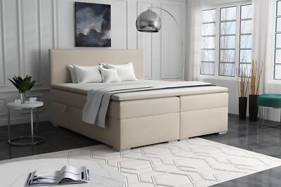 Boxspringbett Schlafzimmerbett SOREL 180x200cm Stoff Soro Creme