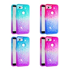 For Google Pixel 3 XL Lite/3a XL/3a/3 Lite Case for Girls Glitter Bling Flowing