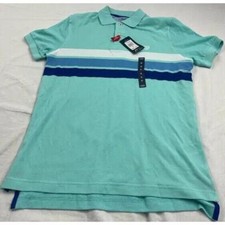 Chaps The Everyday Polo Golf Shirt Men's S Blue Striped Short Sleeve New